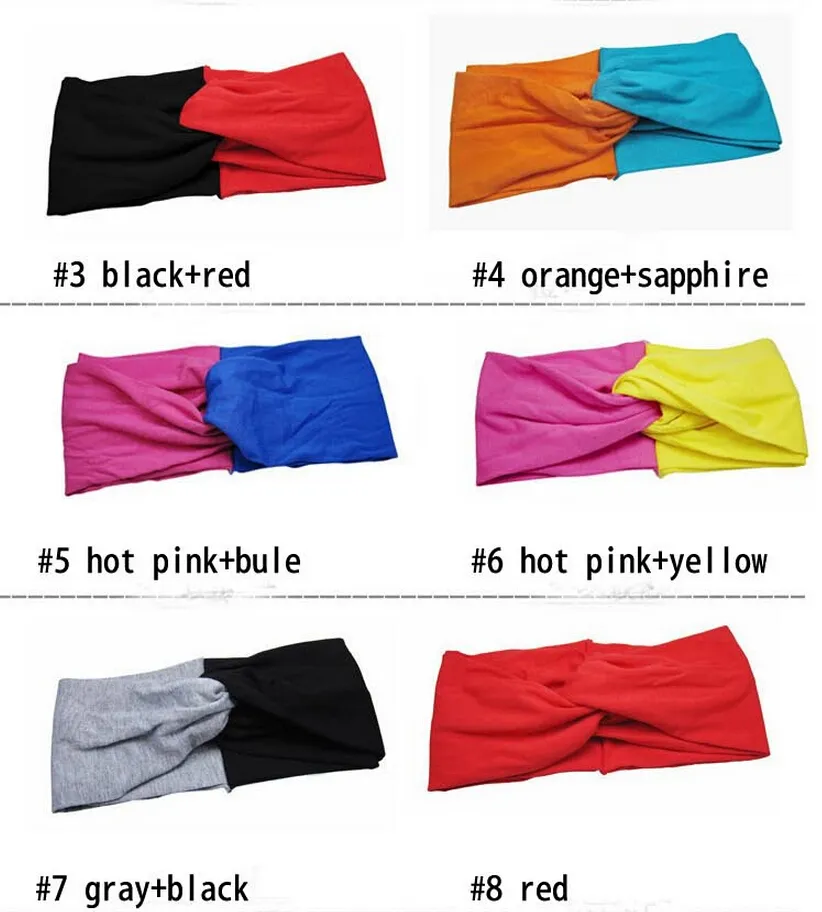 Böhmen Style Wide Headwear Women Stretch Twist Headband Turban Sport Yoga Head Wrap Bandana Headwear Hair Tillbehör Gratis frakt