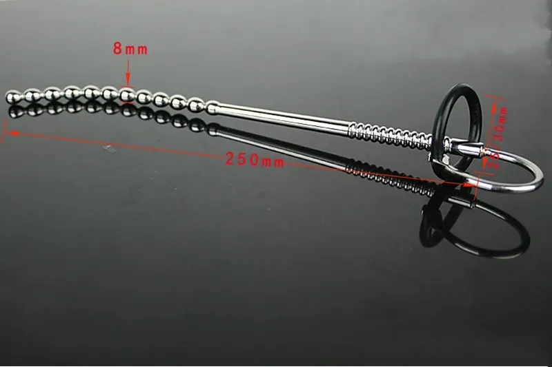 남성 순결 250mm 섹스 제품 요도 사운드 완구 딕 카테터 장치 스테인레스 스틸 울리는 음경 플러그 601