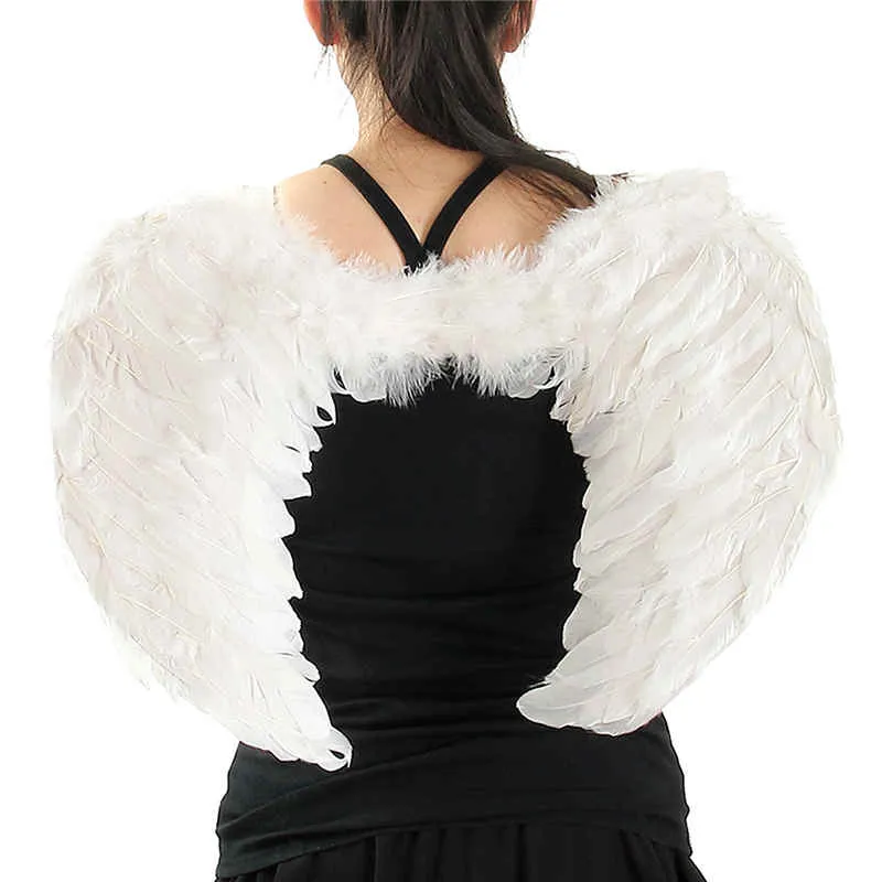 Cosplay penas anjo asas elegante festa festa festa branco preto preto cores perfeitas para mulheres natal venezian masquerade