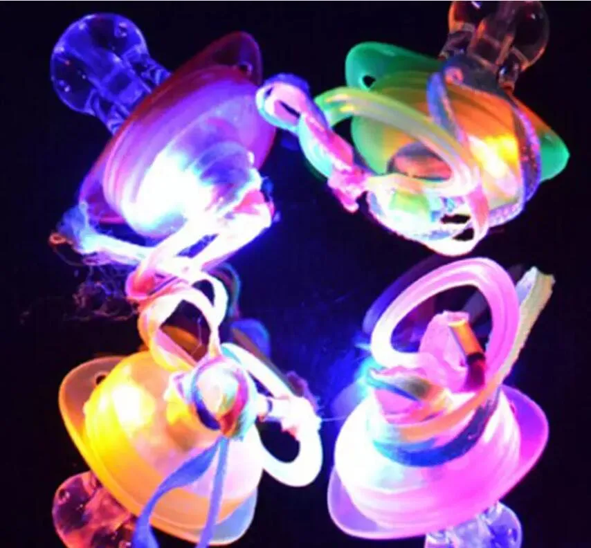 Toddler Orthodontic Nipple Whistle Flash Glow Sticks Party Supplies Toy Pacifier Care LED Flashing Baby Pacifier Random Kids Chris9323494