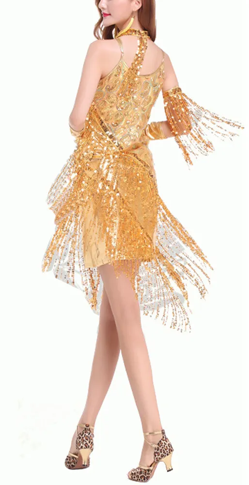 Women's 1920's 20s Sequin Great Gatsby Flapper Girl Formal Vintage Themed Party Clothing Style Dresses Clothes Women