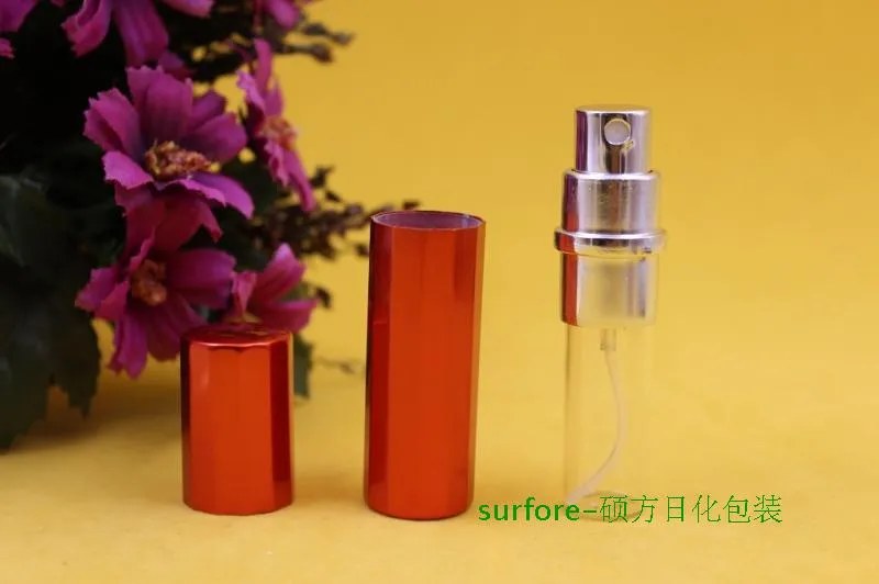 500pcs 5ml aluminum Perfume Bottle Sprayer Perfume Glass Bottle pipe carved floral perfume bottles atomizer Travel Pack