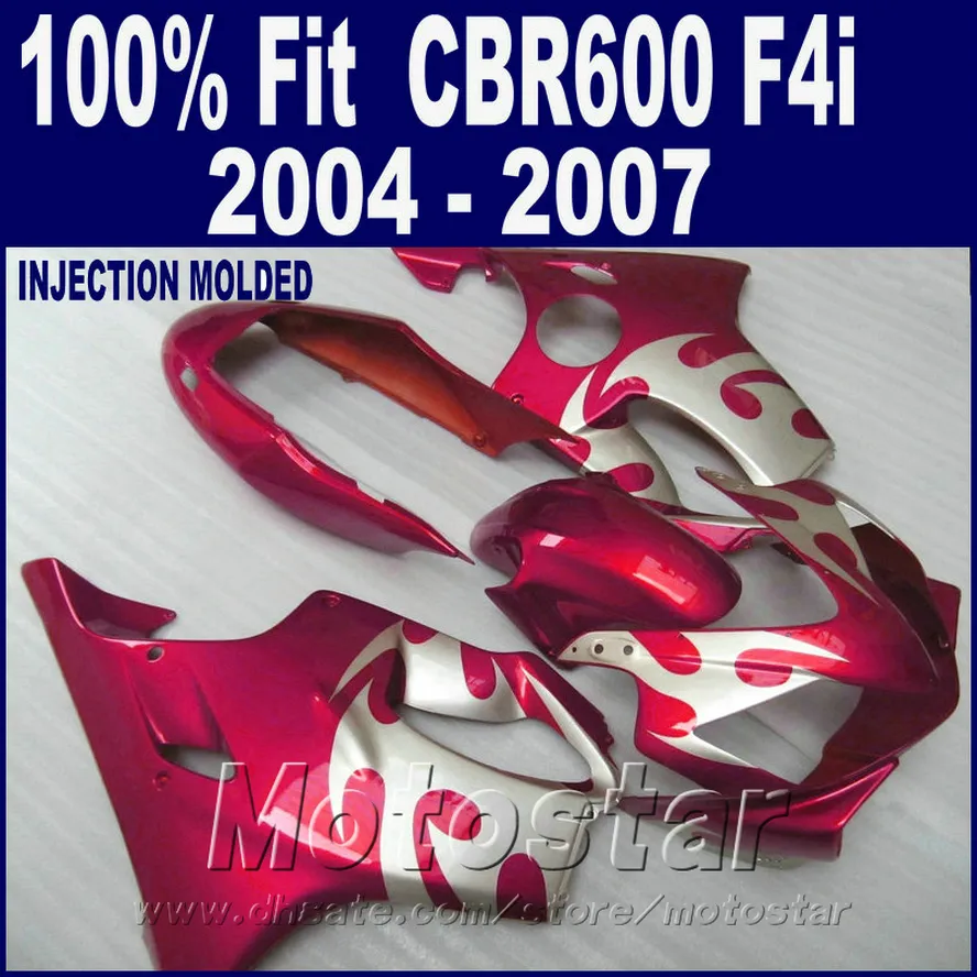 Инжекционный метод литья красный для HONDA CBR 600 F4i обтекатели 2004 2005 2006 2007 части тела 04 05 06 07 cbr600 f4i +7Gifts ZDEA