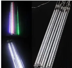 Christmas light Snowfall Tube 30cm Meteor Rain Led Tube Light +Power Adapter Xmas tree decoration light