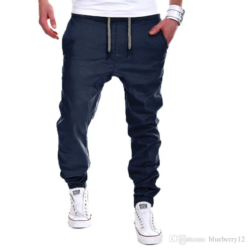 Moda Uomo Mens Pantaloni da jogging Pantaloni da uomo Pantaloni da uomo Pantaloni solidi casual Pantaloni da jogging Pantaloni sportivi Jogger kaki Nero XXXL