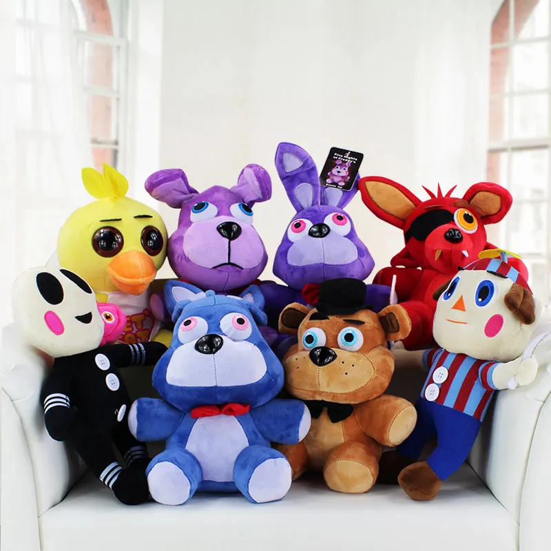 Freddy Fazbear Ayı Bonnie Foxy Ördek Balon Kız Balon çocuk Peluş Bebekler Kid Oyuncak'tan 25cm Beş Gece