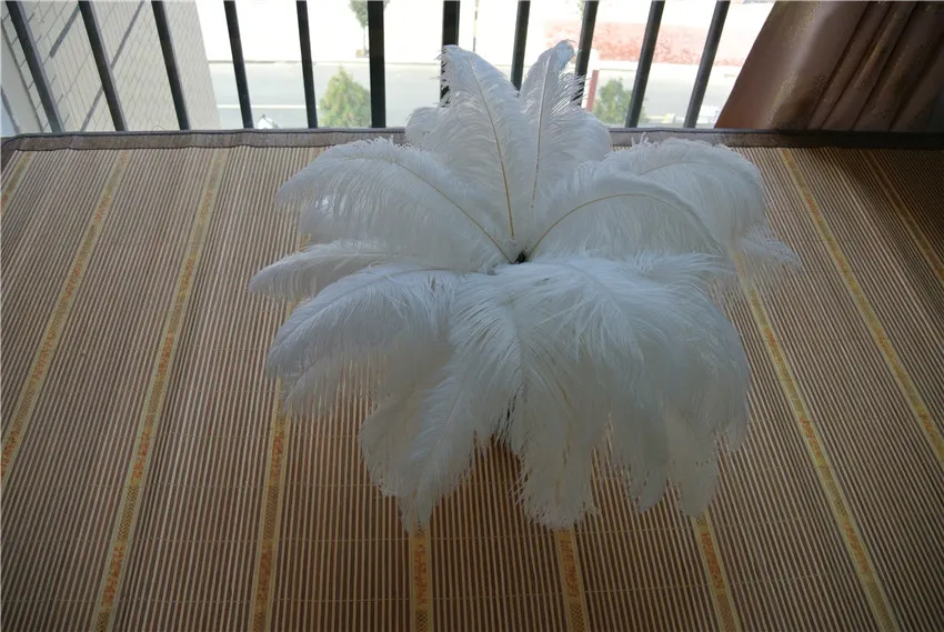 Plumes d'autruche blanches, 100 pièces, 1416 pouces, 3540cm, pour décoration de pièce maîtresse de mariage, événement de fête de mariage, supplise3191506