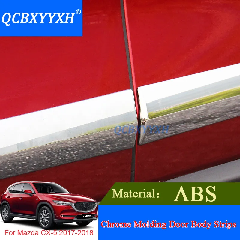 ABS Car Styling Chrome Moldagem Tiras Do Corpo Da Porta Para Mazda CX-5 2017 2018 Acessórios Trim Covers Externo Decoração Tiras