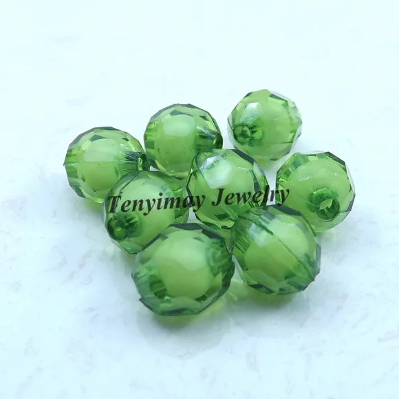 10mm Bead In Bead Fashion Faceted Acrylic Beads DIY Accessory Wholesale 