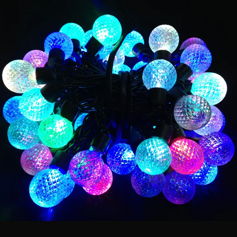 Stringa di luci a LED Stringa di lampadine a forma di fata colorata grande decorazione Natale Pellet di 5 m di lunghezza