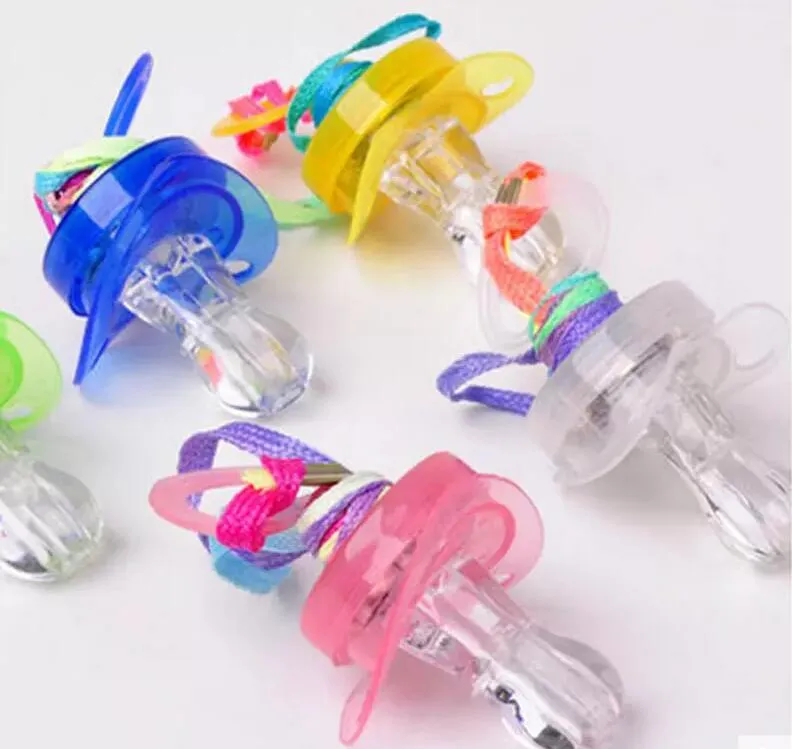 Toddler Orthodontic Nipple Whistle Flash Glow Sticks Party Supplies Toy Pacifier Care LED Flashing Baby Pacifier Random Kids Christmas Gift