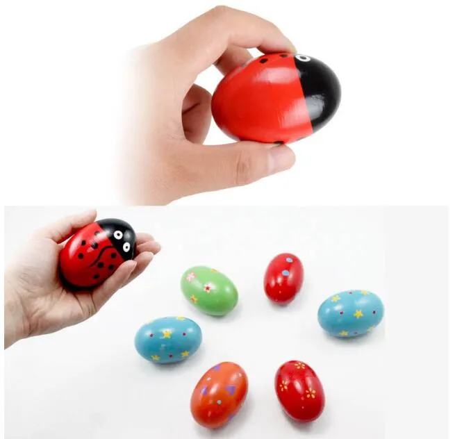 Hot Sale Wooden Sand Eggs Instruments Percussion Musical Toys For Children Kids Education Toy Sent By Random