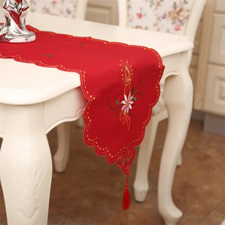 Satin Table Runner for Christmas Wedding Holiday Decor Favor Christmas Tablecloth 40*170cm Christmas Dinner Table decoration IA919