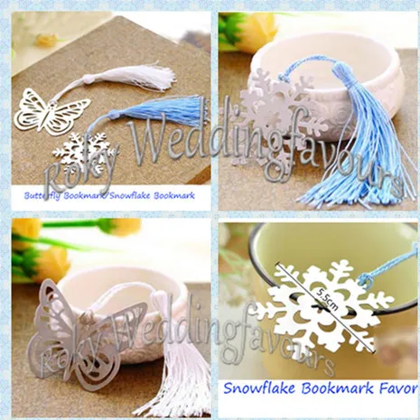 FRETE GRÁTIS + 50 pçs / lote! Presente bonito Floco De Neve Bookmark XMAS Presentes, favores do casamento, inverno tema favores do partido, presentes de casamento de retorno