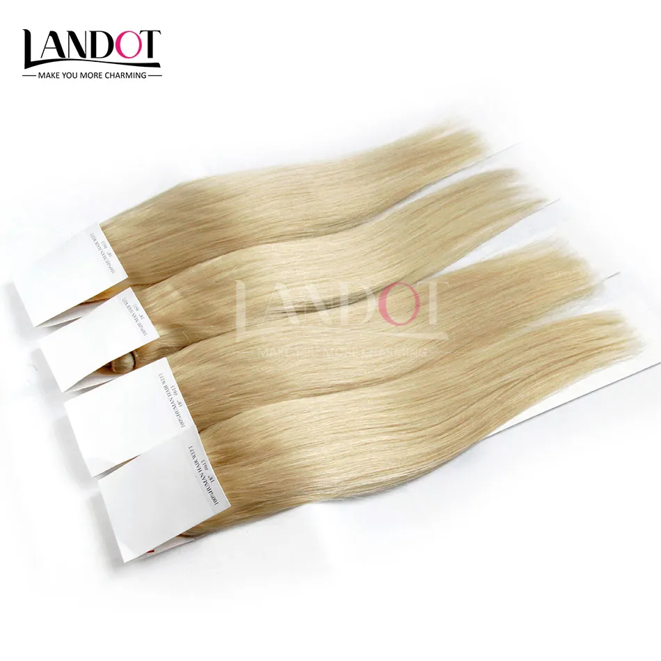 Bleach Blonde Malezyalı Bakire Saç Düz Renk # 613 Sınıf 8A İnsan saç örgüleri Paketler Remy Uzantıları 3 / 12-30Inch Çift atkıları