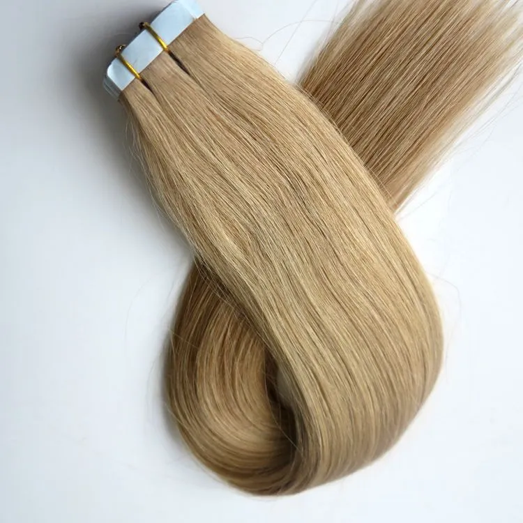 100g 40pcs/50pcs Glue Skin Weft Tape in Hair Extensions Brazilian Indian human hair 18 20 22 24inch #22 color