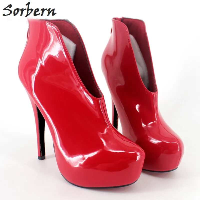 Unisex Plus Size High Hell Boots Custom Color Patent Leather 6 124 DHgate