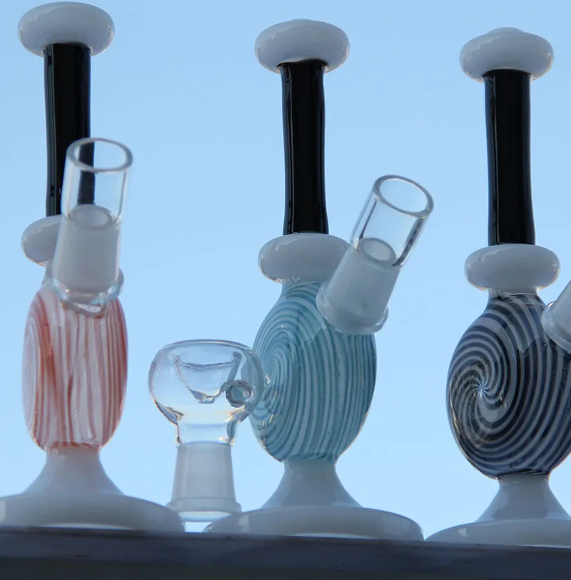 Nowa trzy kolorowa rura wodna mini szklana szklana platforma olejna daba rura szklana rura paznokci ma paznokcie miskę z 14,4 mm złącza