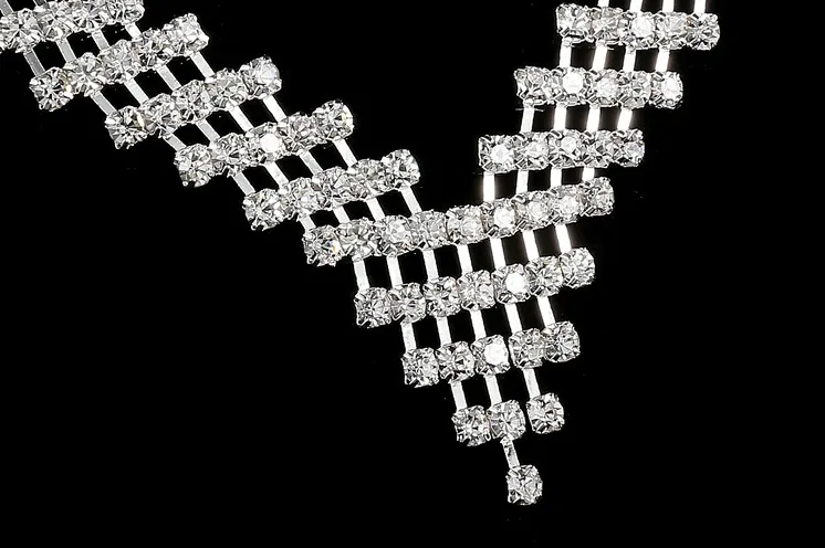 Set di gioielli da sposa economici ragazze Orecchini ragazze Collana Cristalli Formale Festa di Natale Strass Accessori I più venduti313Y