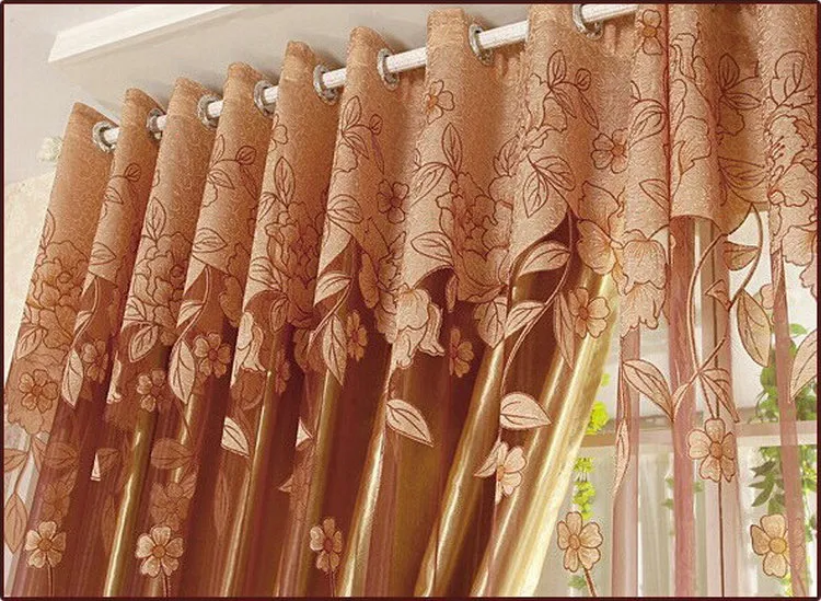 New Arrival Curtains Luxury Beaded For Living Room Tulle Blackout Curtain Window Treatmentdrape In BrownRed 5605144
