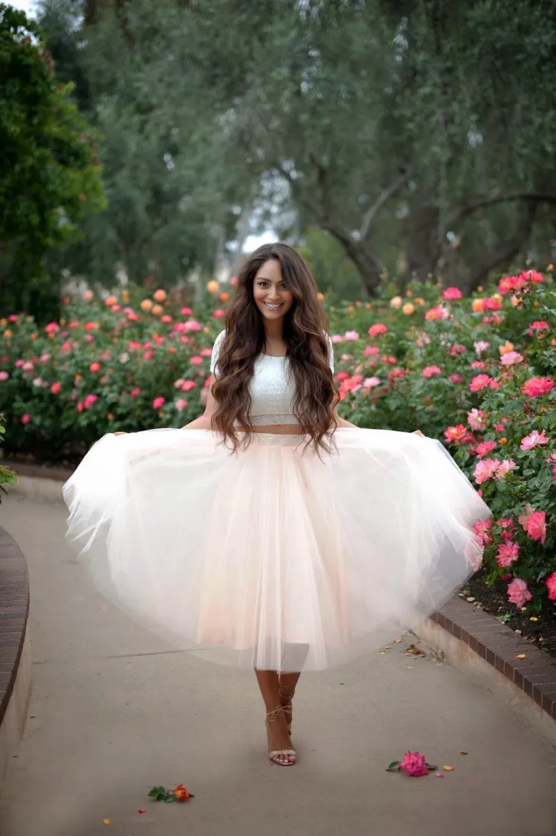 2015 blush rose tulle jupes personnalisé robe de bal femmes jupes longueur du thé de nombreuses couches robes de soirée jupes bon marché avec taille élastique plus la taille