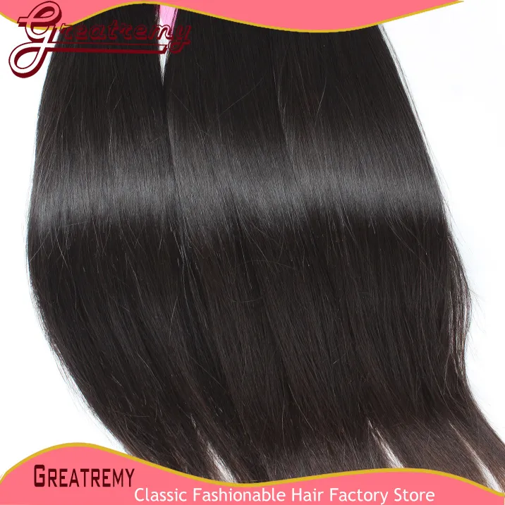 Dyeable Brazilian Hair Wefts Natural Black Virgin Human Hair Extension Greatremy Factory Outlet Silky Straight Hair Weave