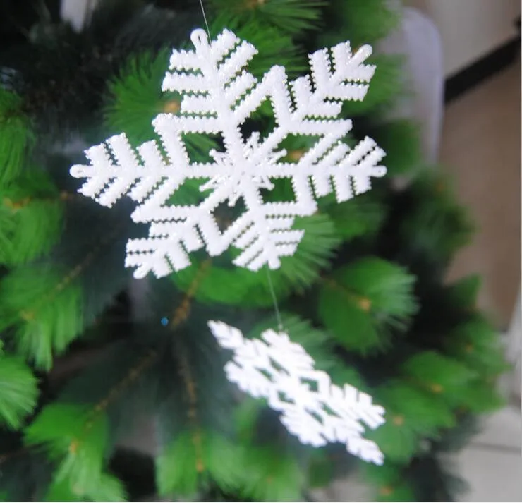7 inch Plastic Christmas snowflake Ornaments Christmas Holiday Festival Party Home Decor Hanging Decorations CN02
