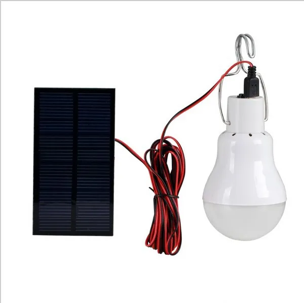 USB 150 LM Solenergi LED -glödlampa Lampa utomhus bärbar hängande belysningsläger Tält Lätt fiske Lantern Emergency LED Flashlight6495467