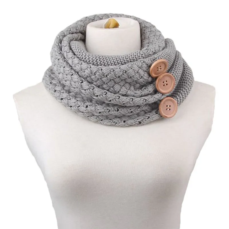 Winter vrouwen stal knop meisje dikke gebreide sjaal wol blend foulard cachecol vrouwelijke sjaals sjaals tippet cachecol feminino to322