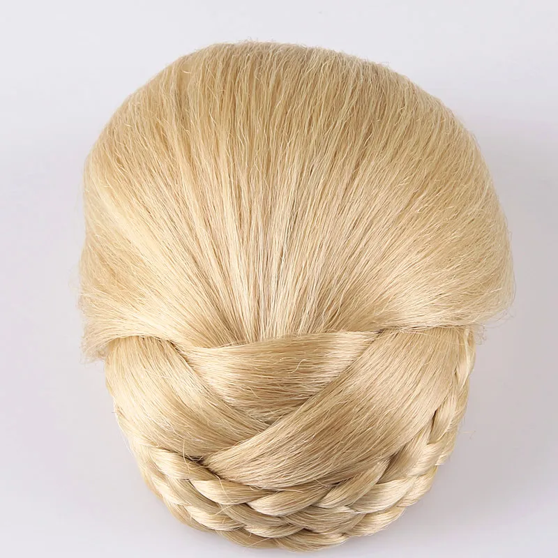 ZF 12 см длиной 4 цвета высокотемпературное волокно синтетические волосы аксессуары плетеный шиньон пучок волос1156174