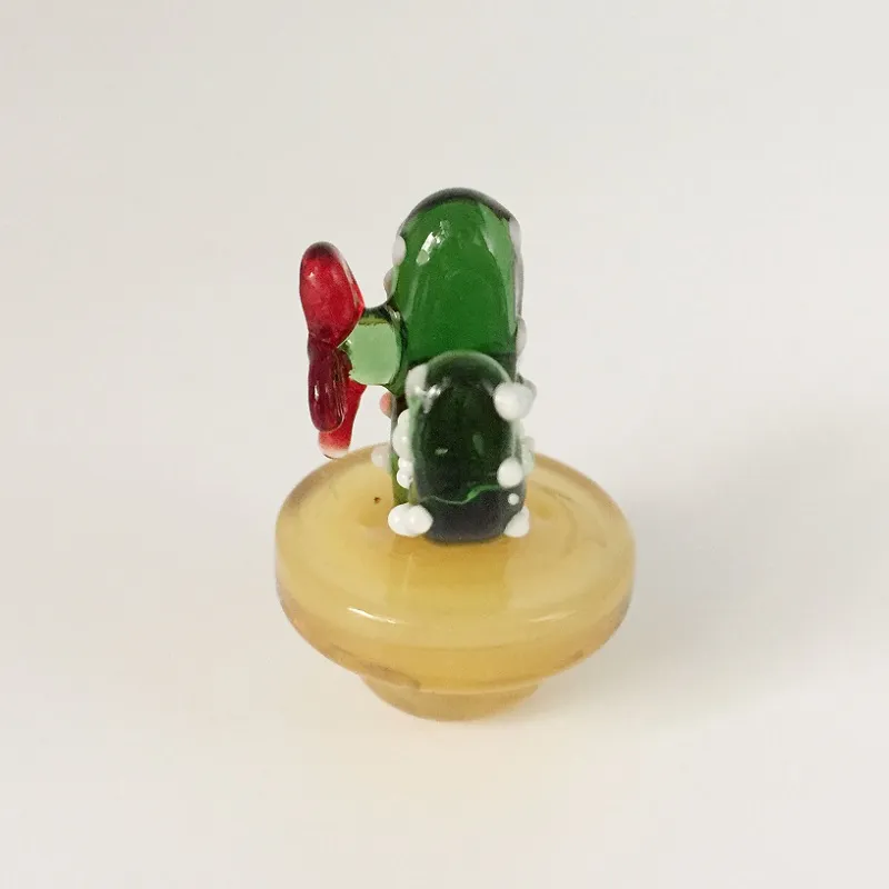 Fabbrica all'ingrosso di vetro colorato solido cactus UFO Carb Cap dome OD Meno 25cm Thermal P Quartz banger Chiodi piattaforme petrolifere bong di vetro