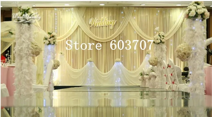 Various Style Drapes Swag Colorful 3m*6m Ice Silk Backdrop Curtain For Wedding Decoration Use