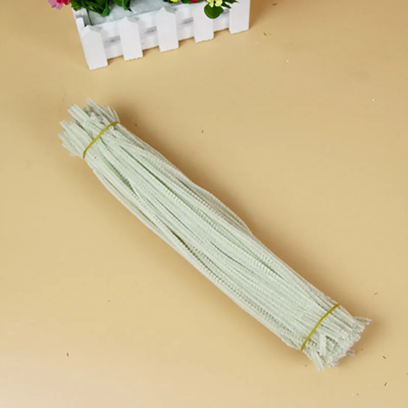 White CHENILLE CRAFT STEMS Cleanistes de tuyaux 12 quot30cm Art DIY pour enfants Matériaux créatifs faits à la main 2977669