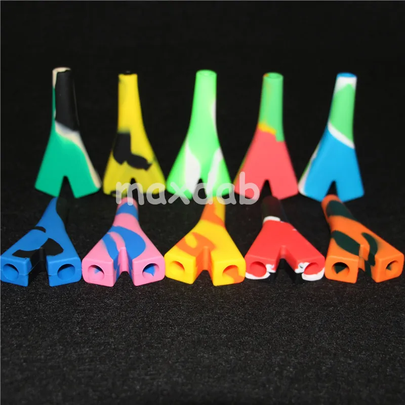 Mini Multi bongs glass water pipes silicone hand pipe holder ten colors for choice