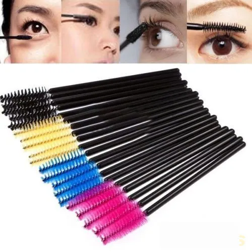 Factory lot New Black Disponible Eyelash Brush Mascara Wands Applicator Makeup Cosmetic Tool 7120569