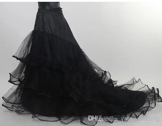 Disponibile gonna nera sottoveste da sposa economica lunga in tulle crinolina da sposa per abito con strascico da cappella affascinante gonne da sposa