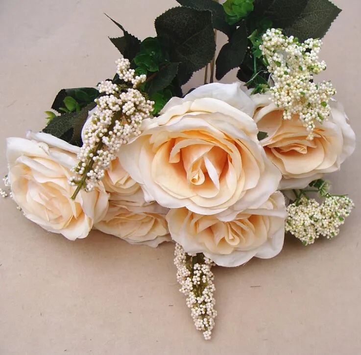 Seda europeia rose flower top grade não-poluentes Artificial Simulação de Flores de Casamento ou Casa Decorativa Flor frete grátis ER003