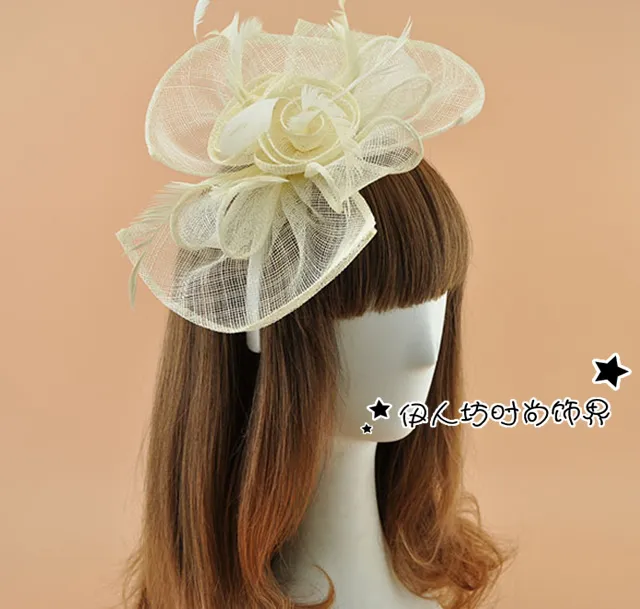 Vintage Gelin Şapkaları Ziyafet Küçük Şapka Fascinator Şapkalar Düğün Konuk Şapka Resmi Akşam Şapkalar Mini Üst Şapka Kadınlar Düğün Şapkalar