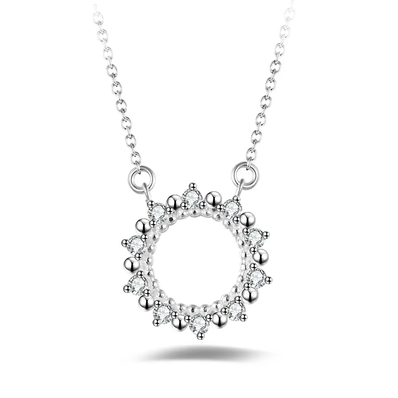 Kostenloser Versand Mode hohe Qualität 925 Silber Sonnenblume mit Diamantschmuck 925 Silber Halskette Valentinstag Urlaub Geschenke heiß 1648