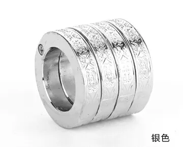 Nuovo anello in oro o argento caldo Anello in acciaio inossidabile autodifesa Un anello si sviluppa in quattro anelli Anello di difesa