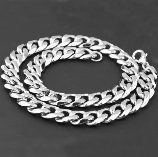 1803903932039039 Wählen Sie 316L Edelstahl, riesig, schwer, GROSSE kubanische Panzerkette, Halskette, Kette 13 mm, 15 mm, glänzend, f9681579