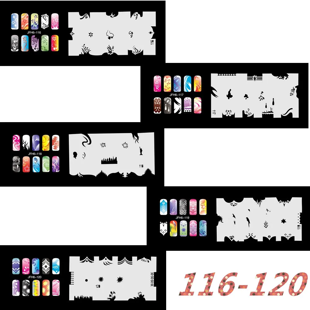 DIY Airbrush Nail Stencils Set 10 Template Sheets For Nails Art And Clip  Studio Paint Price From Atomizer, $11.38