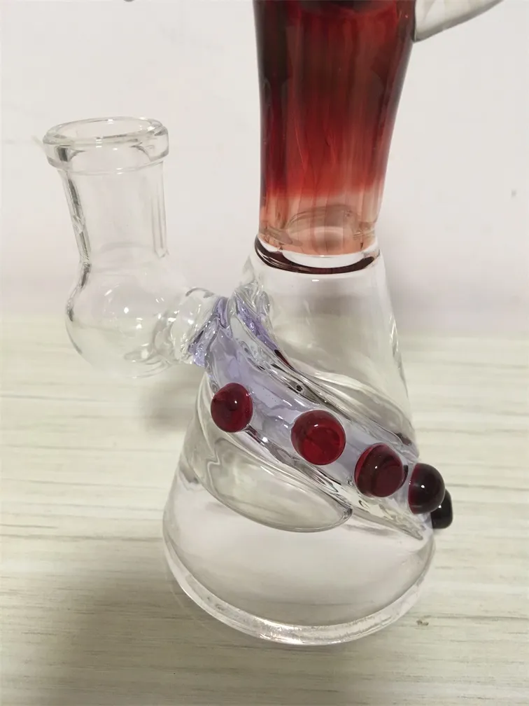 Hookah Rode Grote Ogen Hoofddienst Olierouts 14mm Gezamenlijke Kleurrijke Water Bong Glass Pipe