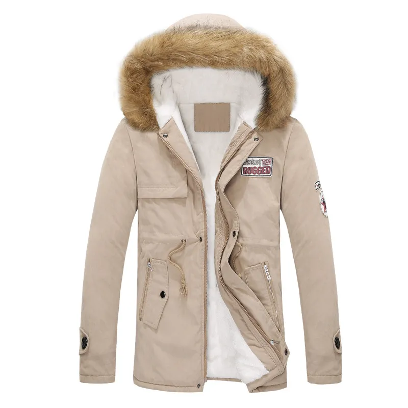 Męska kurtka odzieżowa męska ciepła parka futra kołnierz z kapturem Zima gruba płaszcz do puchu w dół kurtka komfortowa ciepła gorąca sprzedaż moda 8260148