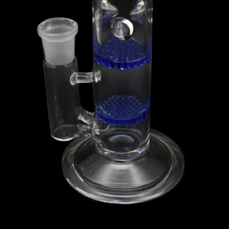 glass water bong two perc water percolator smoking with ceramic nail & carb cap clear pipe disk joint size:18.8mm height: 30cm