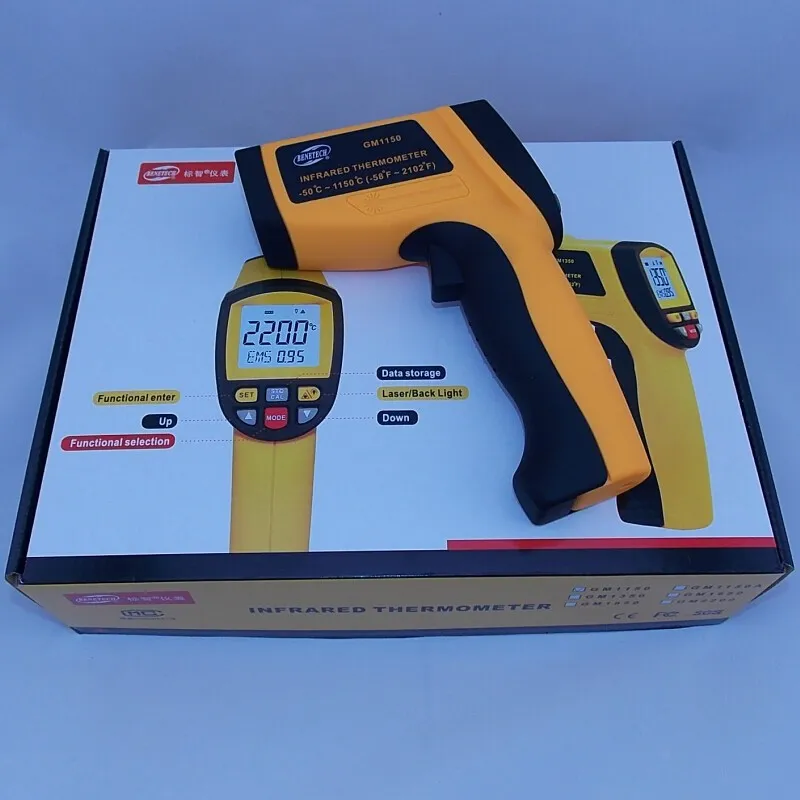 Non Contact 12:1 LCD IR Infrared Digital Temperature Gun Thermometer  50~1150C 58~2102F Adjustable From 107,82 €