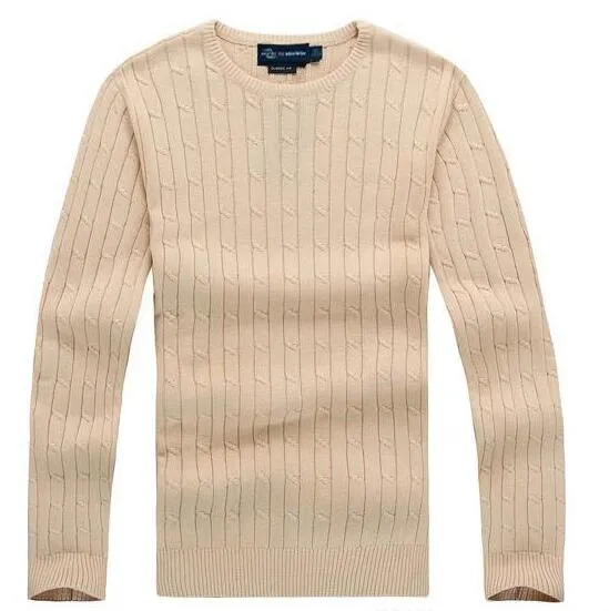 무료 배송 2018 새로운 고품질 마일 와일 폴로 브랜드 남성 트위스트 스웨터 니트 코튼 스웨터 점퍼 풀오버 스웨터 작은 말 게임
