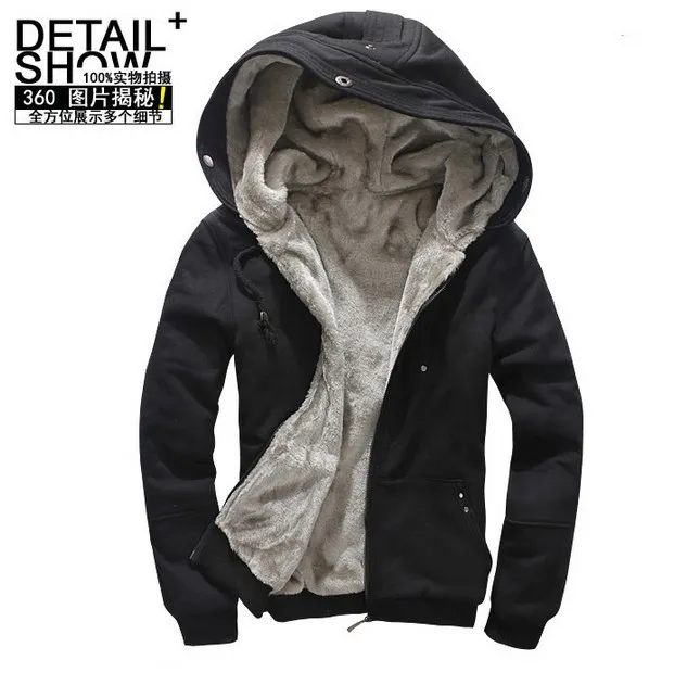 Hoodie with fur inside mens deals