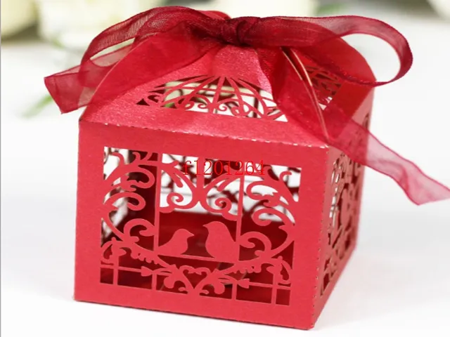 Mini boîtes à bonbons pour Banquet de mariage, 1000 piècesDesign cœur d'oiseaux, emballage cadeau doux, boîte à chocolat, livraison gratuite