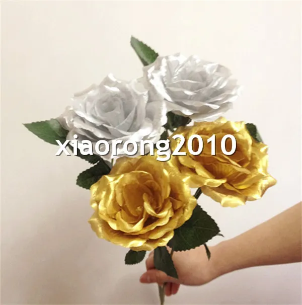 Rose di seta 38 cm/14,96 pollici Artificiali Single Gold Gold Colori il matrimonio Fiore decorativo la casa